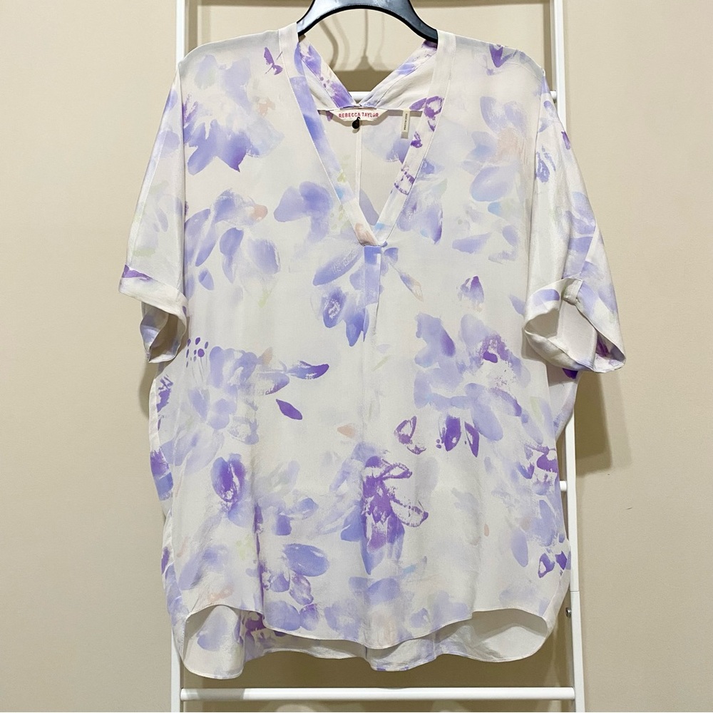 Rebecca Taylor Silk Floral Flowy Blouse